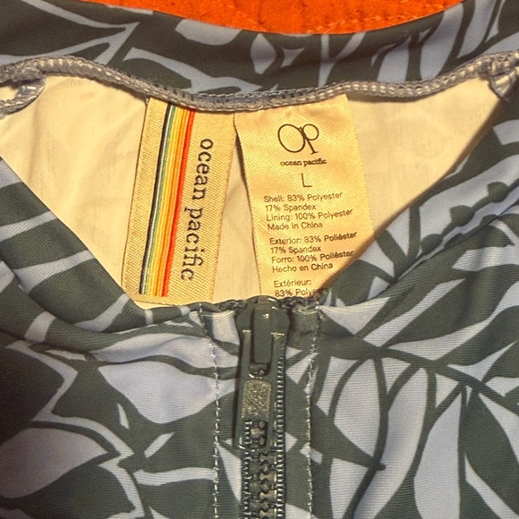 OP Long Sleeve Floral Bodysuit - blue Large - Picture 3 of 5